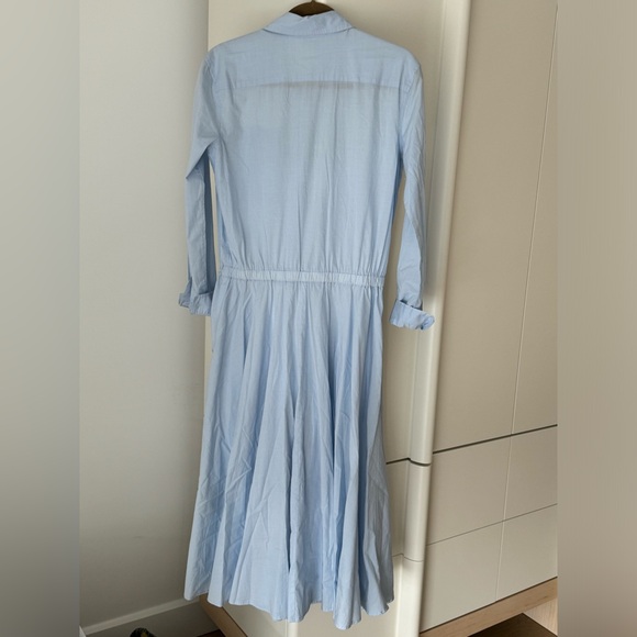Pure DKNY Light Blue Midi Dress with long sleeve. SizeXP - Picture 13 of 13